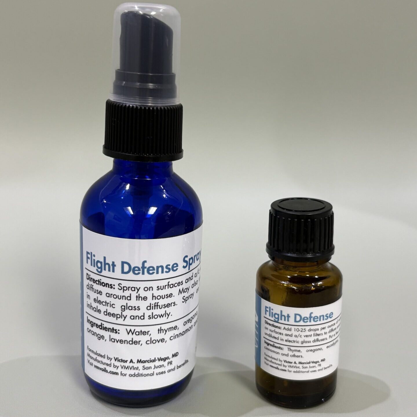 FLIGHT DEFENSE SPRAY BOTTLE AND 1/2 OUNCE FLIGHT DEFENSE REFILL BOTTLE